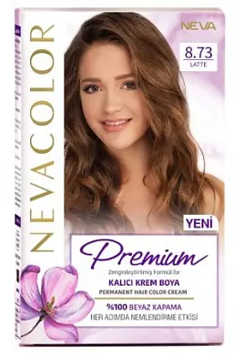 Nevacolor Е стойкая крем краска для волос 8.73 LATTE латте