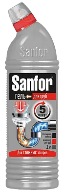 Sanfor для труб средство для очистки канализационных труб 1 л