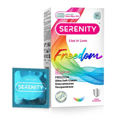 Serenity презервативы из натурального латекса freedom ultra soft classic классические ультрамягкие 10 шт уп 