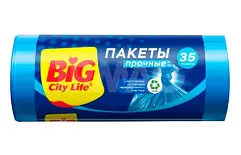 BIG City Пакеты для мусора 50*60 см 35л синие 30 шт