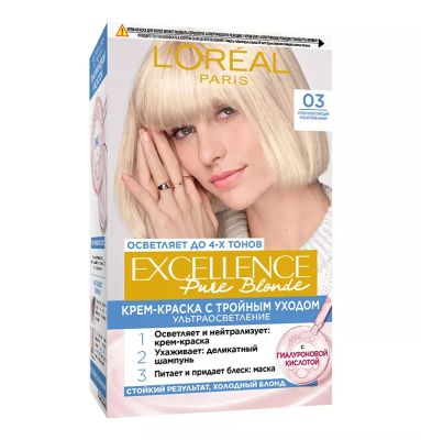 L'oreal Excellence 03 суперосветляющий русый пепельный 
