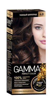 Gamma Perfect Hair стойкая крем краска тон 4.0 темный шоколад 