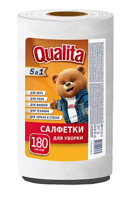 Qualita салфетки вискозные в рулоне 180 шт