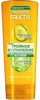 Fructis укрепляющий бальзам ополаскиватель тройное восстановление для сухих и ломких волос 387 мл
