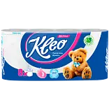 Kleo ultra туалетная бумага 3 слойная 8 рулонов белая