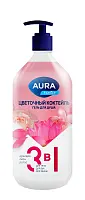 Aura гель для душа цветочный коктейль new флакон дозатор 1000 мл