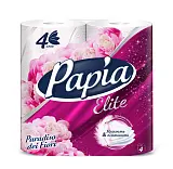 Papia elite paradiso fiori туалетная бумага белая с рисунком четырёхслойная 4 шт