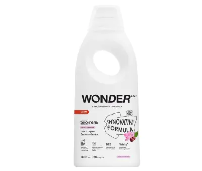 Wonder Lab экогель для стирки белого белья лотос и вишня 1.4 л 