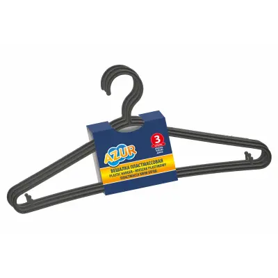 Azur вешалка пластмассовая 3 шт 