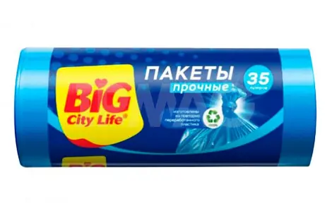 BIG City Пакеты для мусора 50*60 см 35л синие 30 шт