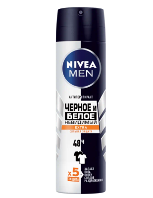 NIVEA део спрей мужской extra невидимый для черного и белого 150 мл 