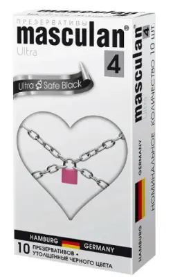 Masculan презервативы 4 Ultra №10 Black ультрапрочные 