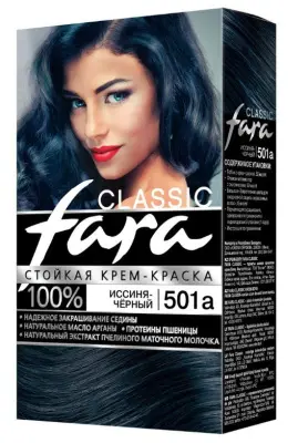 Фара краска для волос 501А Иссиня-черный 