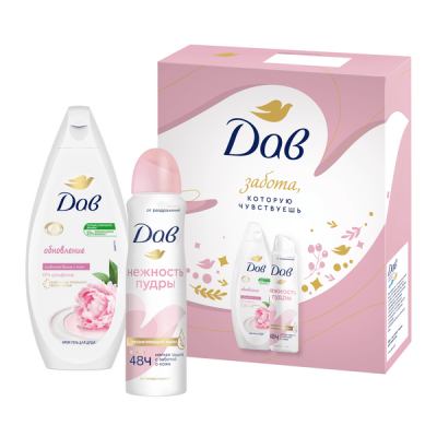 ПН Дав обновление крем гель для душа 250 мл дезодорант антиперспирант 150 мл 