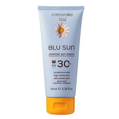 Camomilla Blu солнцезащитный крем с шиммером spf30 100 мл