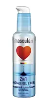 Masculan гель и смазка с массажный с дозатором 2в1 Без Запаха 130мл