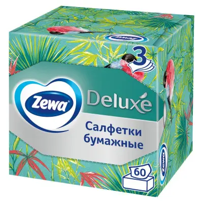 Zewa салфетки для лица 3 х слойные арома коллекция 60 шт 