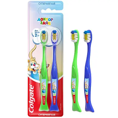 Colgate зубная щетка доктор заяц 2+ 2 шт супермягкая