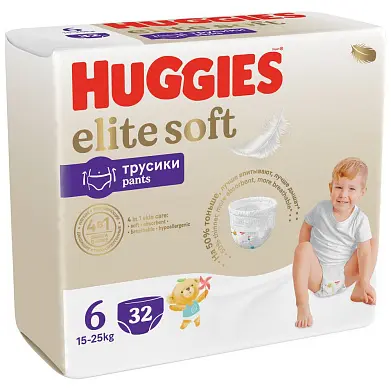 Huggies Soft подгузники трусики 15-25 кг 6 размер 32 шт