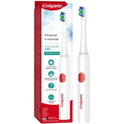 Colgate электрическая зубная щетка 150 на батарейках мягкая 