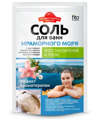 Мировые Рецепты Красоты соль для ванн мраморного моря восстановление и тонус 500 гр 