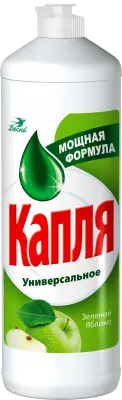 КАПЛЯ средство для мытья посуды новая формула яблоко 1000 г 