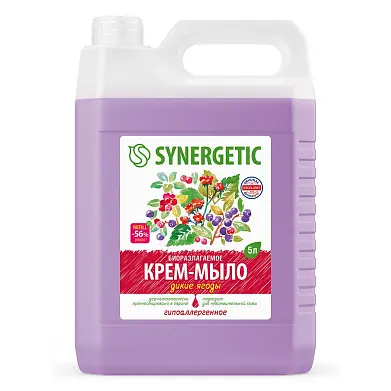 Synergetic крем мыло жидкое биоразлагаемое для мытья рук и тела дикие ягоды 5 л