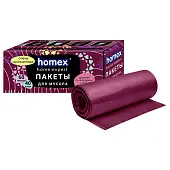 Homex пакеты для мусора 60 л 40 шт очень ароматные бордовые 9,5 мкр 58 х70 см