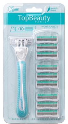 topbeauty paris slim женская бритва 1 станок+10 сменных кассет аналог женские gillette blue3 
