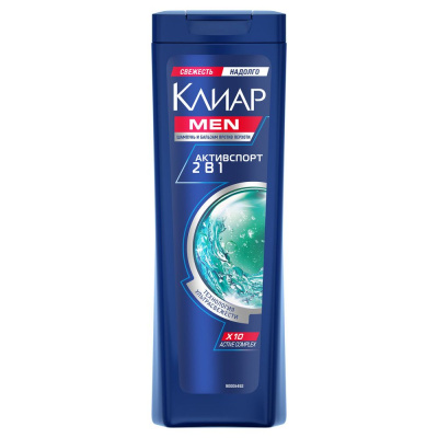 Клиар men шампунь и бальзам ополаскиватель против перхоти для мужчин 2 в 1 активспорт 200 мл 