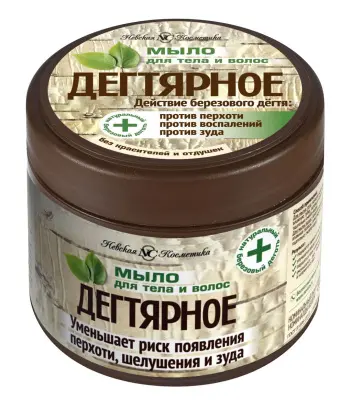 Невская Косметика густое мыло дегтярное для тела и волос 300 мл 