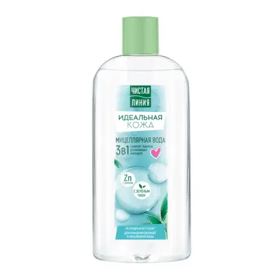 Чистая Линия идеальная кожа мицеллярная вода для проблемной кожи с цинком и зеленым чаем 400 мл 