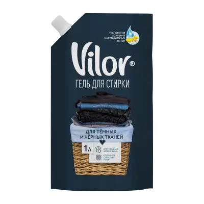 Vilor средство жидкое для стирки для чёрных и тёмных тканей 1 л 