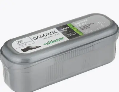 DАМАІК обувная щетка бесцветная губка с пропиткой в футляре 