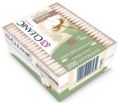 Cleanic Naturals Organic ватные палочки гигиенические в прямоугольной коробке 200 шт 
