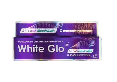 White Glo зубная паста отбеливающая 2 в1 с ополаскивателем для полости рта 24 гр 