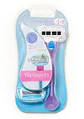 TopBeauty Paris женская бритва 1 бритва + 2 сменные кассеты розового и голубого цвета совместима с venus