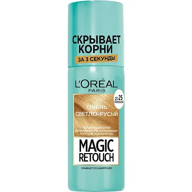Magic Retouch тонирующий спрей для мгновенного закрашивания отросших корней оттенок очень светло русый 75 мл