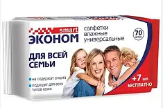 Эконом smart №77 влажные салфетки для семьи универс