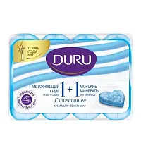 Duru туалетное крем мыло 1+1 увлажняющий крем и морские минералы 4*80 гр