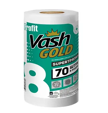 Vash Gold супер тряпка тисненная 70 листов рулон