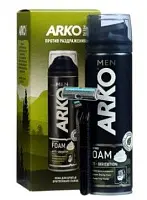 Arko men подарочный набор пена anti Irritation 200 мл + станок pro2 1 шт
