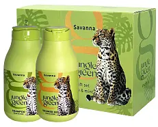 Jungle Green подарочный набор шампунь 250 гель 250 гепард жен