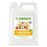 Synergetic крем мыло жидкое биоразлагаемое для мытья рук и тела овсяное молочко и хлопок 5 л