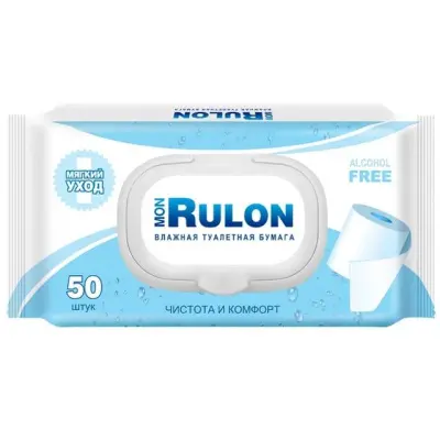 Mon Rulon №50 влажная туалетная бумага с пластиковым клапаном 