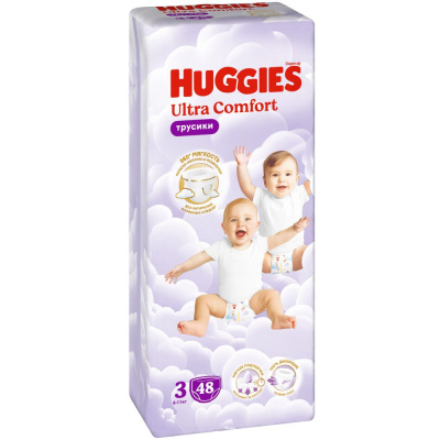 Huggies ultra comfort 3 6-11 кг трусики подгузники 48 шт 