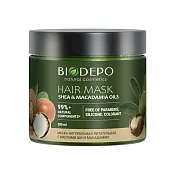 Biodepo маска для волос натуральная питательная с маслами ши и макадании 380 мл