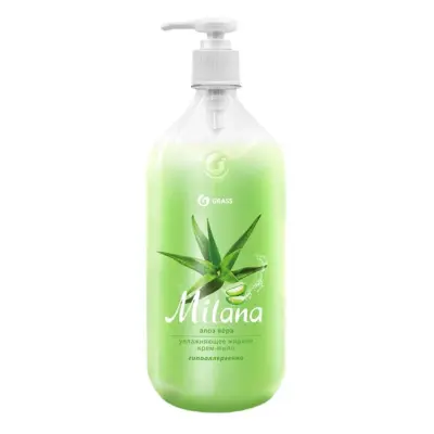 Grass Milana жидкое крем мыло для рук алоэ вера с дозатором 1000 мл 