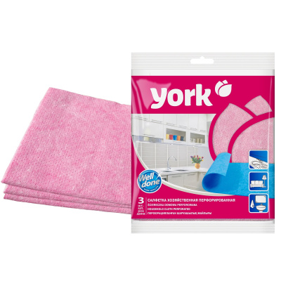 York салфетка хозяйственная перфорированная 3 шт 
