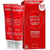 Colgate зубная паста optic white 75 мл 1+1 в подарок